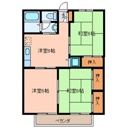 セジュール矢本Ａの物件間取画像